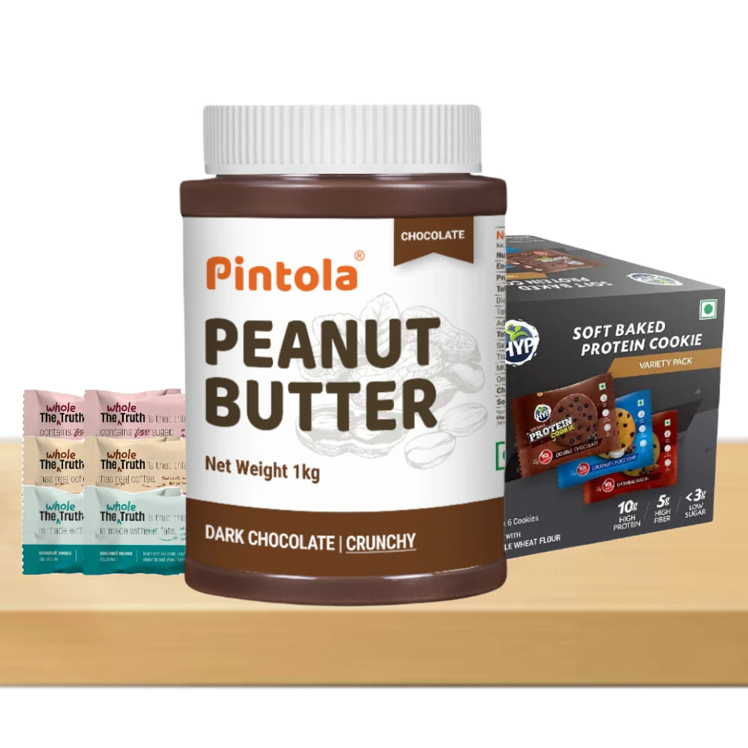 Choco Protein Power Pack ( Pintola Choco Spread Peanut Butter Crunchy (1kg) + The Whole Truth- Protein Bars- The Choco Heavy Box Pack of 6 (6 x 52g)+ HYP Soft Baked Protein Cookies (Box of 6 Cookies)-picture-18